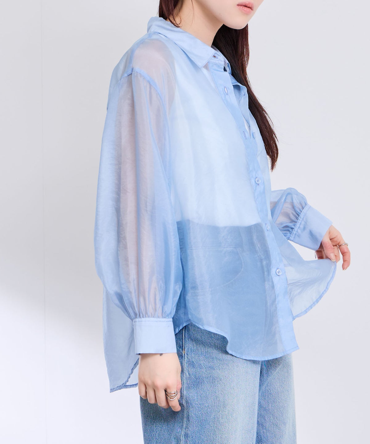 Free Nature シアーシャツアンサンブル インナー付き レディース