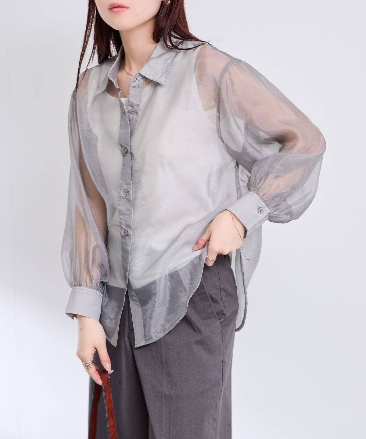 Free Nature シアーシャツアンサンブル インナー付き レディース