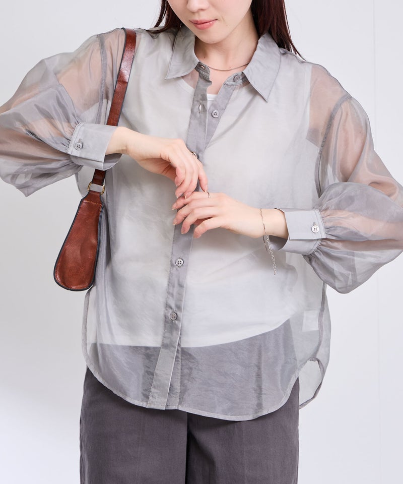Free Nature  シアーシャツアンサンブル インナー付き レディース商品画像-11