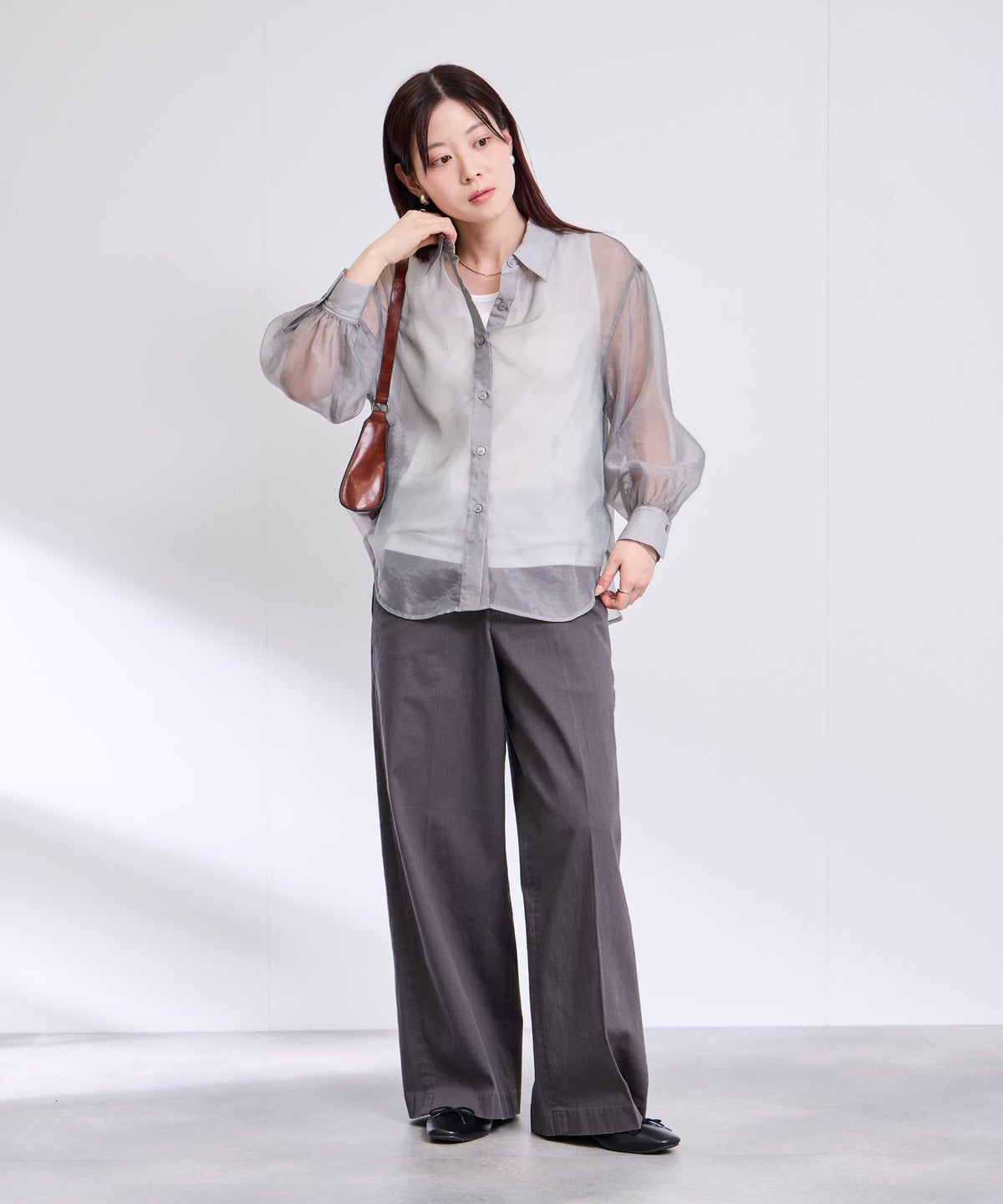 Free Nature シアーシャツアンサンブル インナー付き レディース