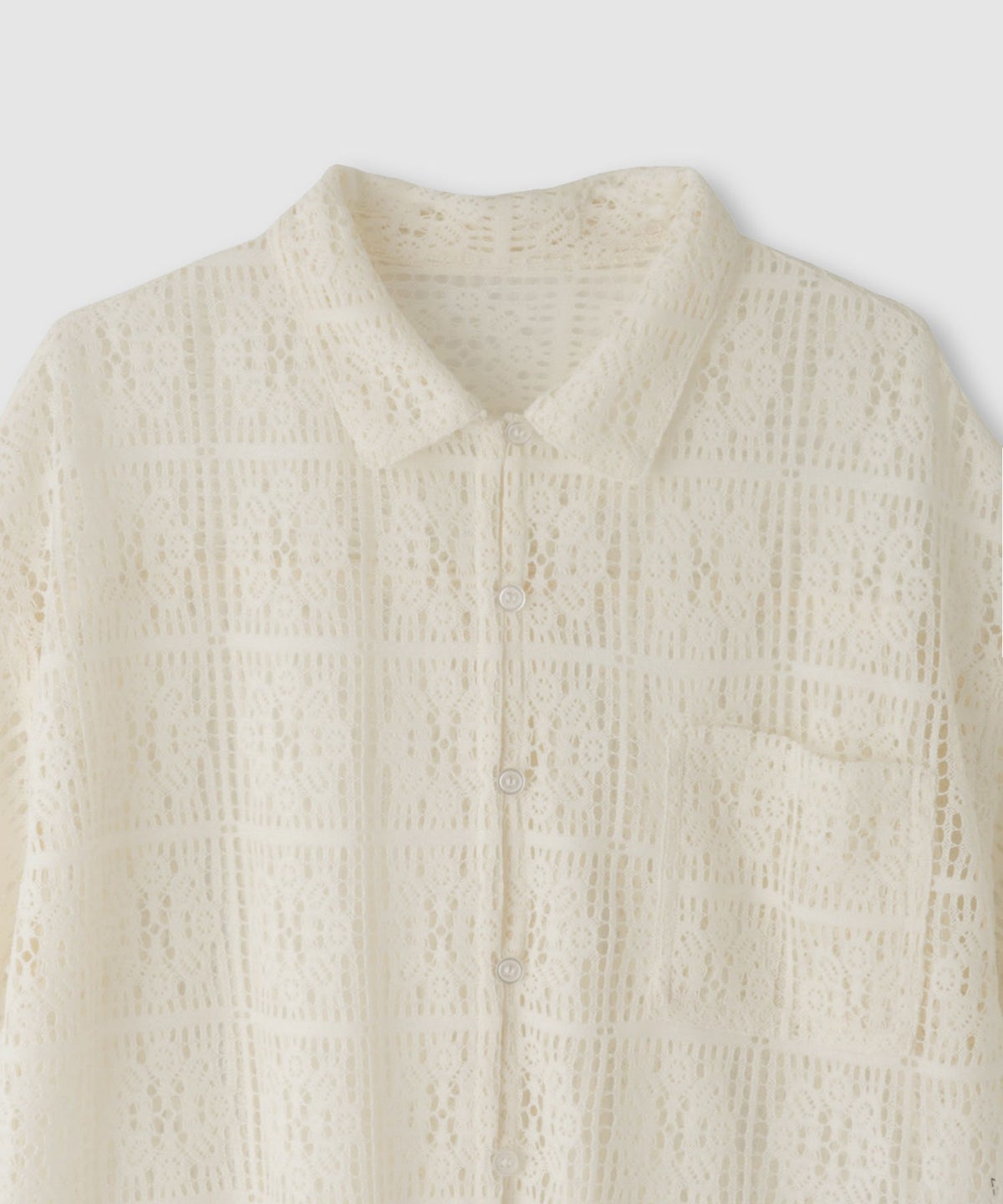 Free Nature レースクロップド丈シャツ レディース