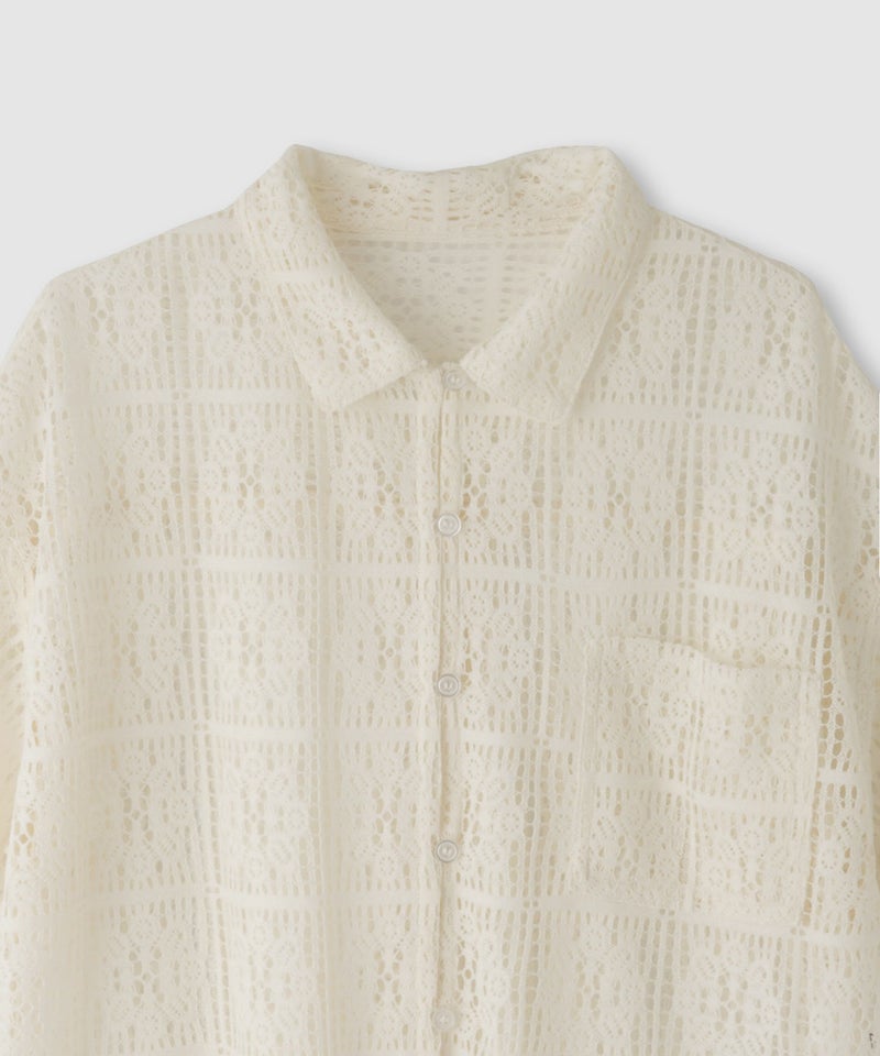 Free Nature  レースクロップド丈シャツ レディース商品画像-4