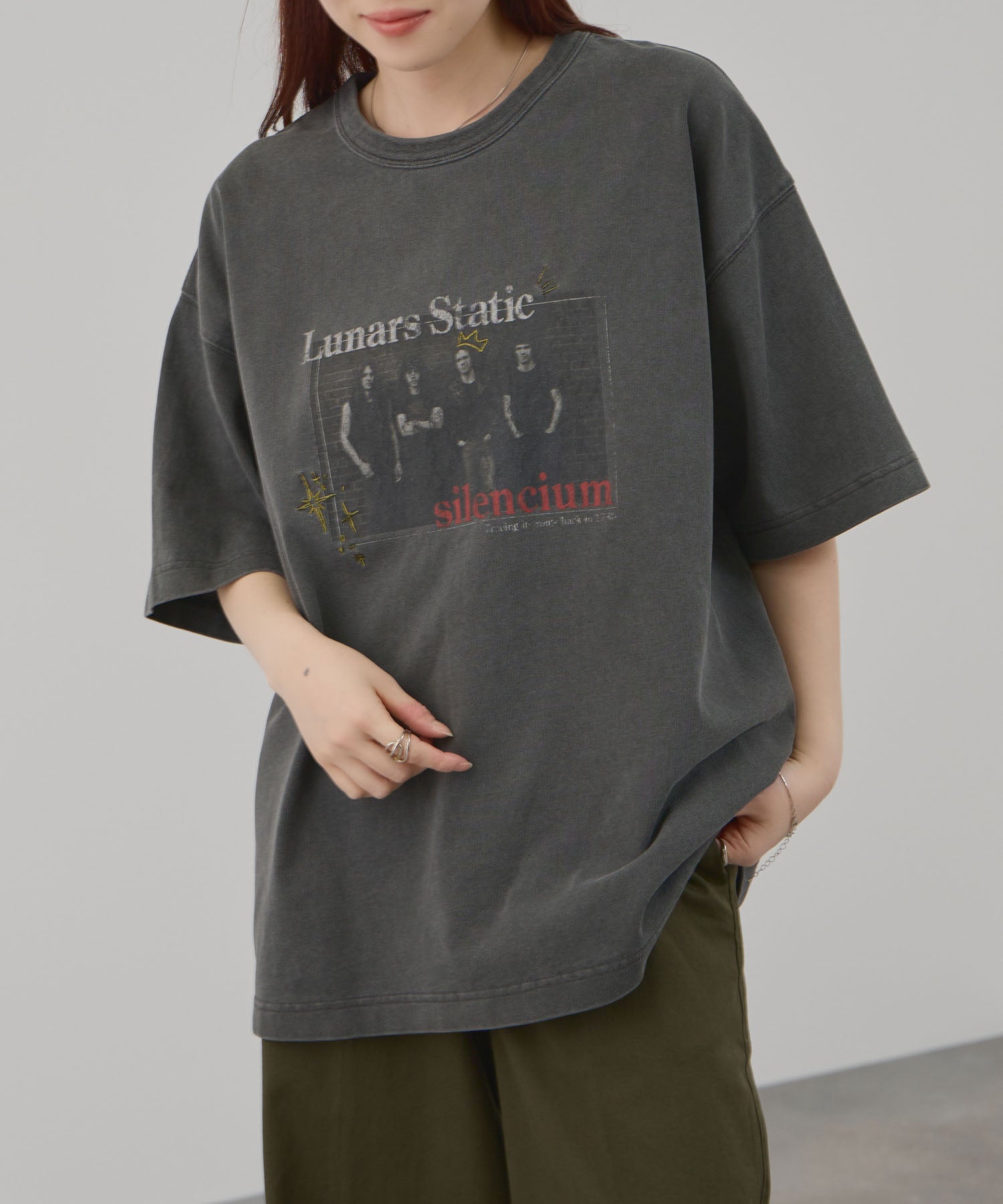 NAVY ヘビーウエイトグラフィックTシャツ レディース