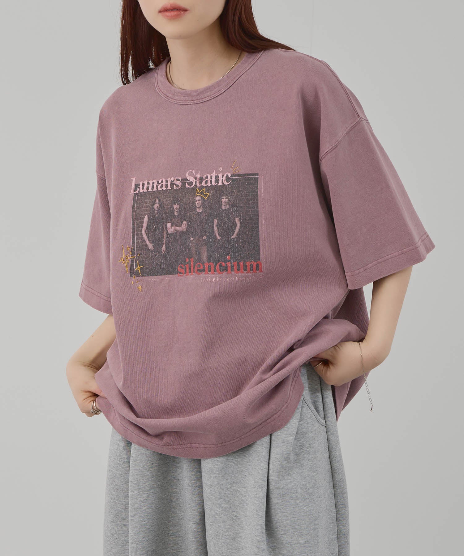 NAVY ヘビーウエイトグラフィックTシャツ レディース