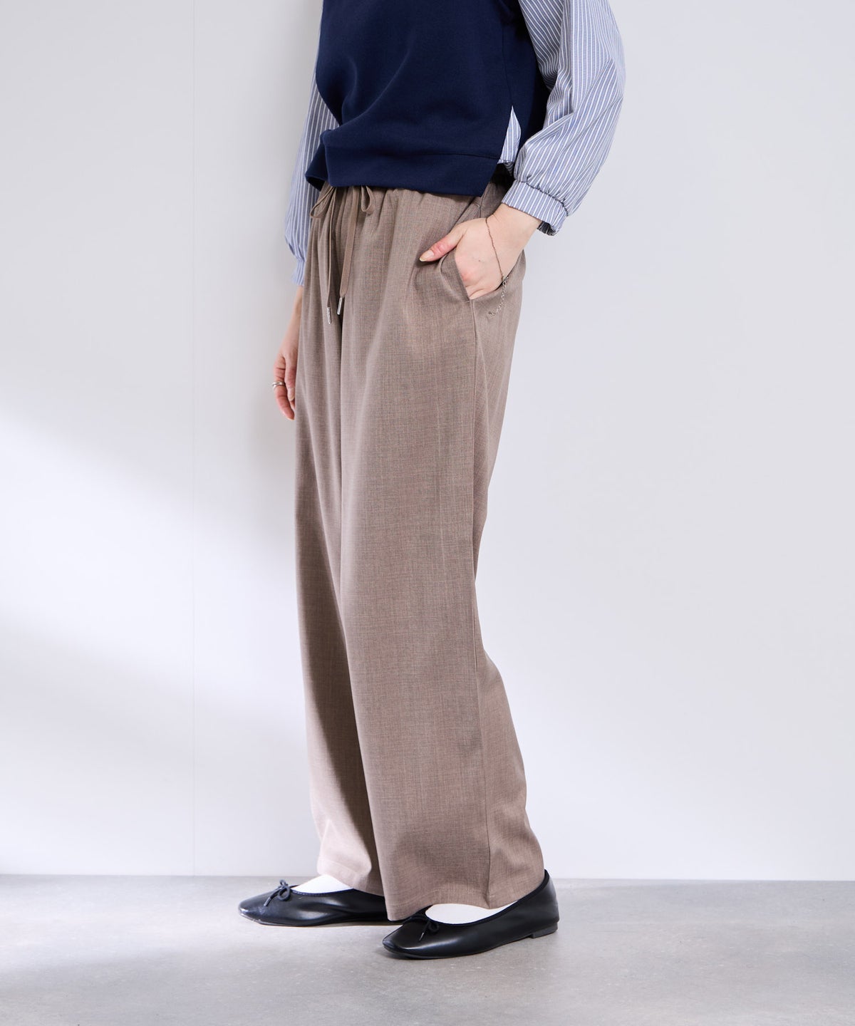 Free Nature リネンライクイージーパンツ レディース