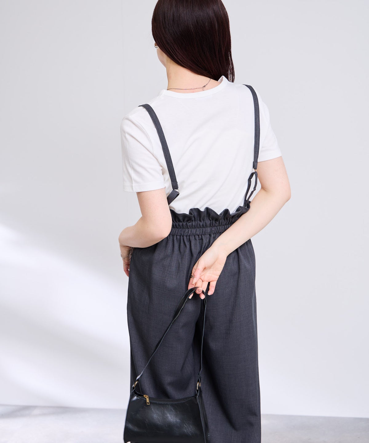 Free Nature リネンライクサロペット＋Tシャツ アンサンブル レディース