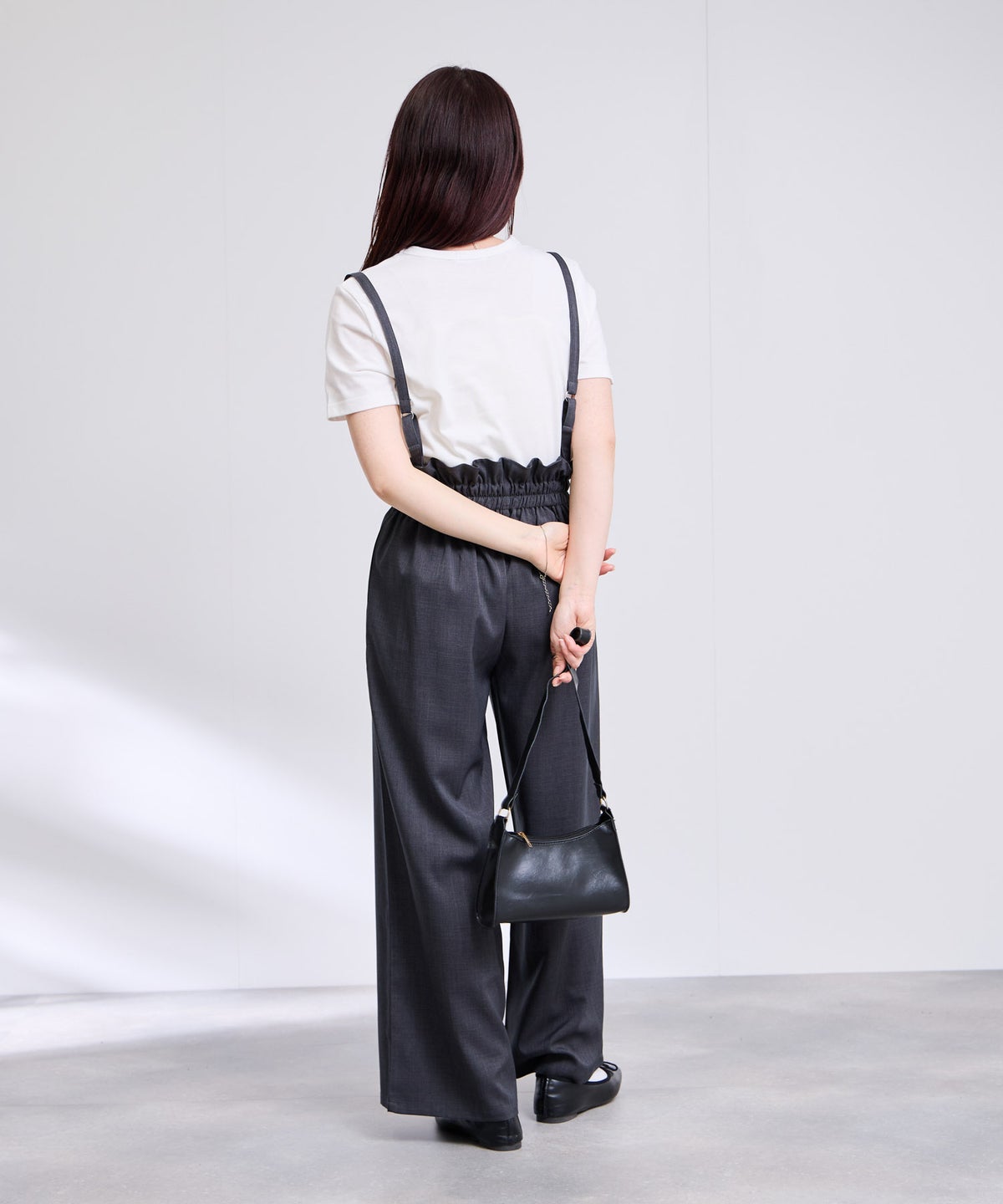 Free Nature リネンライクサロペット＋Tシャツ アンサンブル レディース