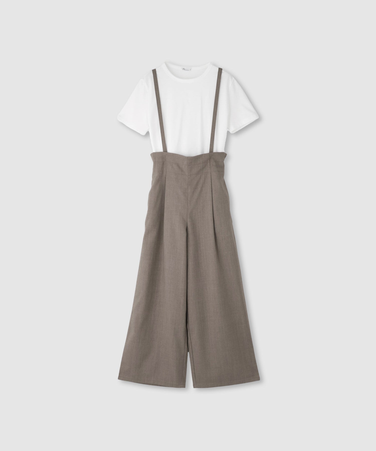 Free Nature リネンライクサロペット＋Tシャツ アンサンブル レディース