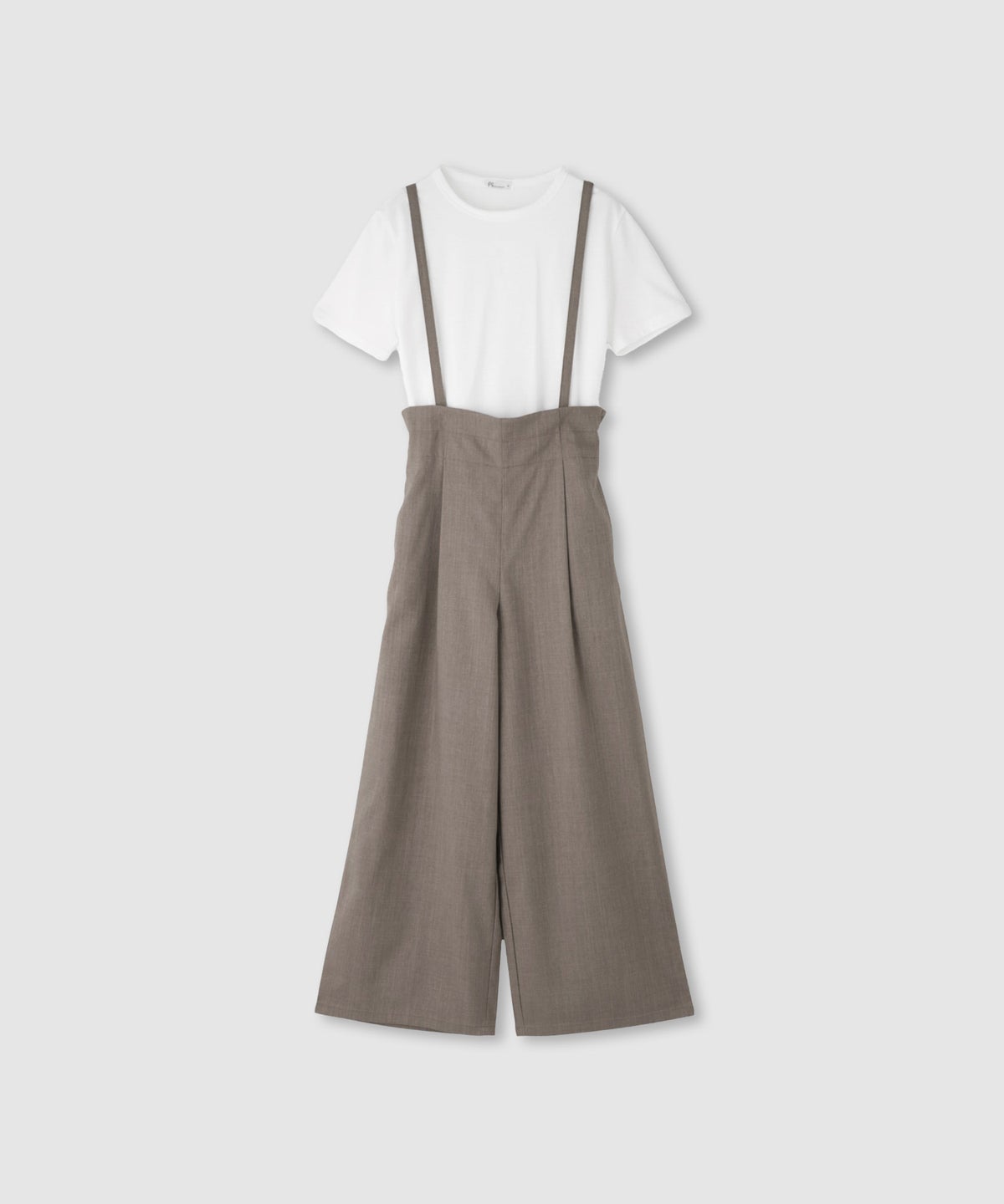 Free Nature リネンライクサロペット＋Tシャツ アンサンブル レディース