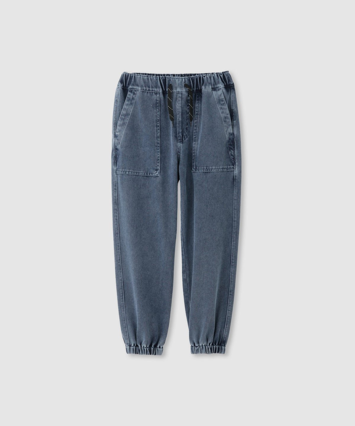 NAVY SARARI ニットデニム ベーカーポケット ジョガーパンツ 冷感 ストレッチ性 キッズ