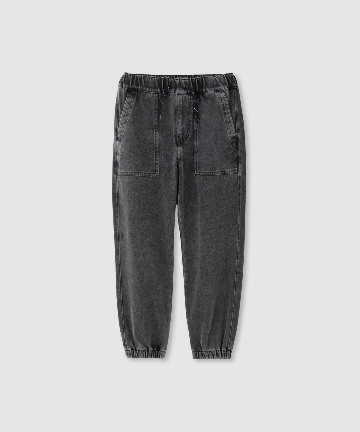 NAVY SARARI ニットデニム ベーカーポケット ジョガーパンツ 冷感 ストレッチ性 キッズ