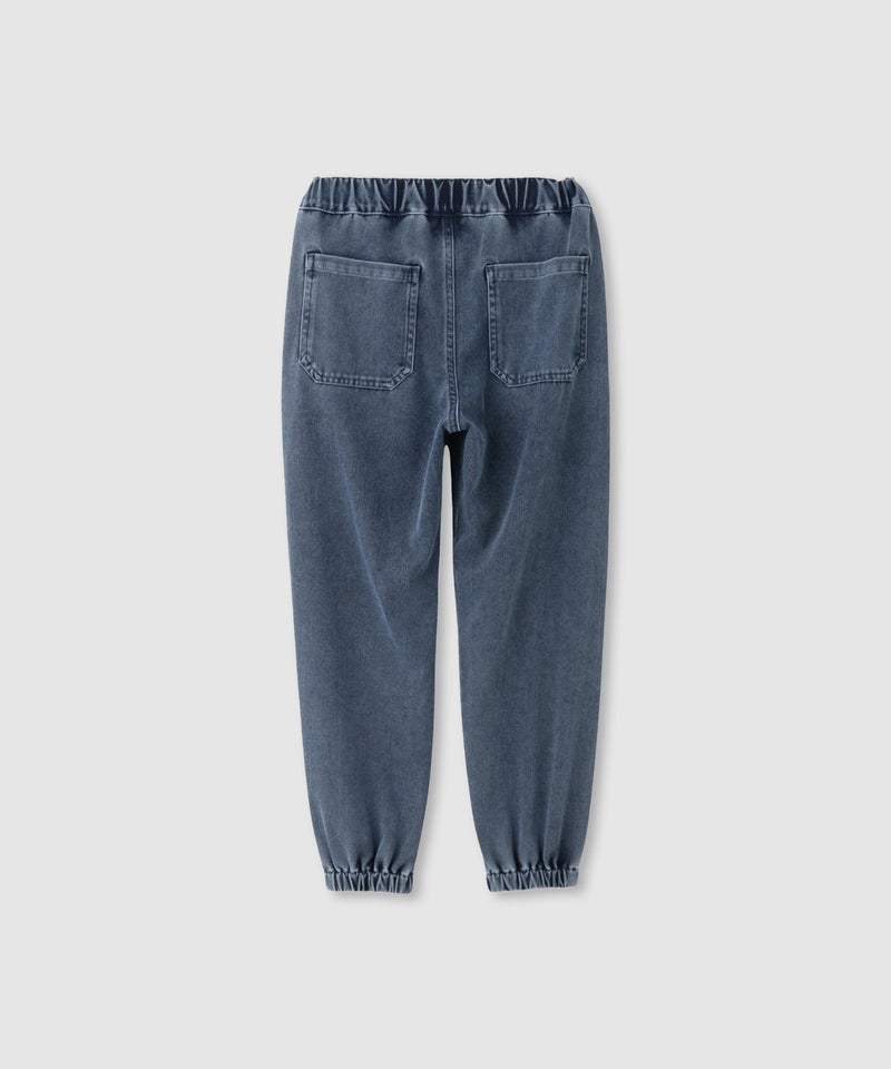 NAVY SARARI ニットデニム ベーカーポケット ジョガーパンツ 冷感 ストレッチ性 キッズ商品画像-3