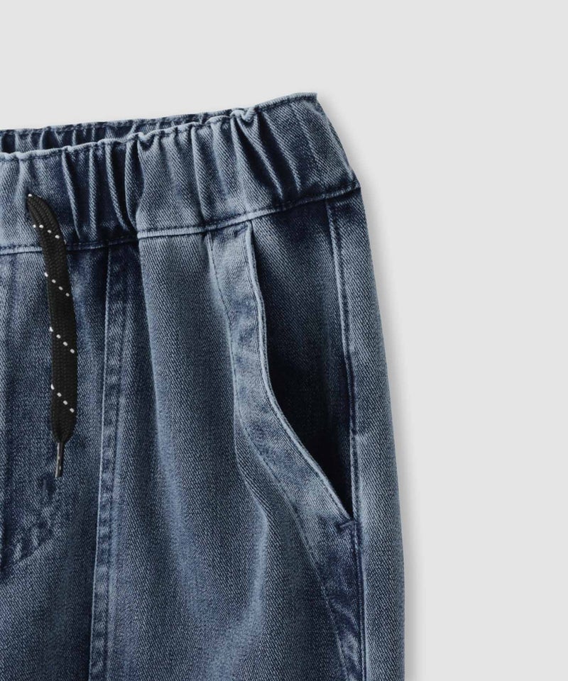 NAVY SARARI ニットデニム ベーカーポケット ジョガーパンツ 冷感 ストレッチ性 キッズ商品画像-5