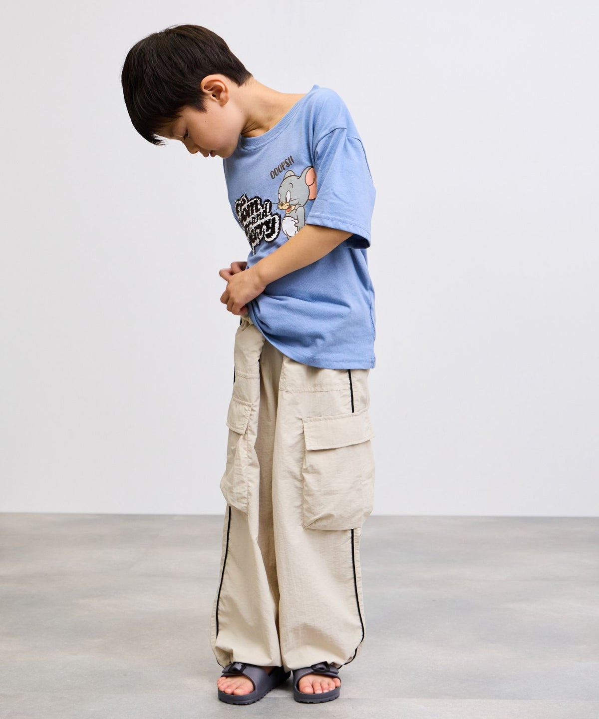 NAVY ナイロンカーゴパンツ キッズ