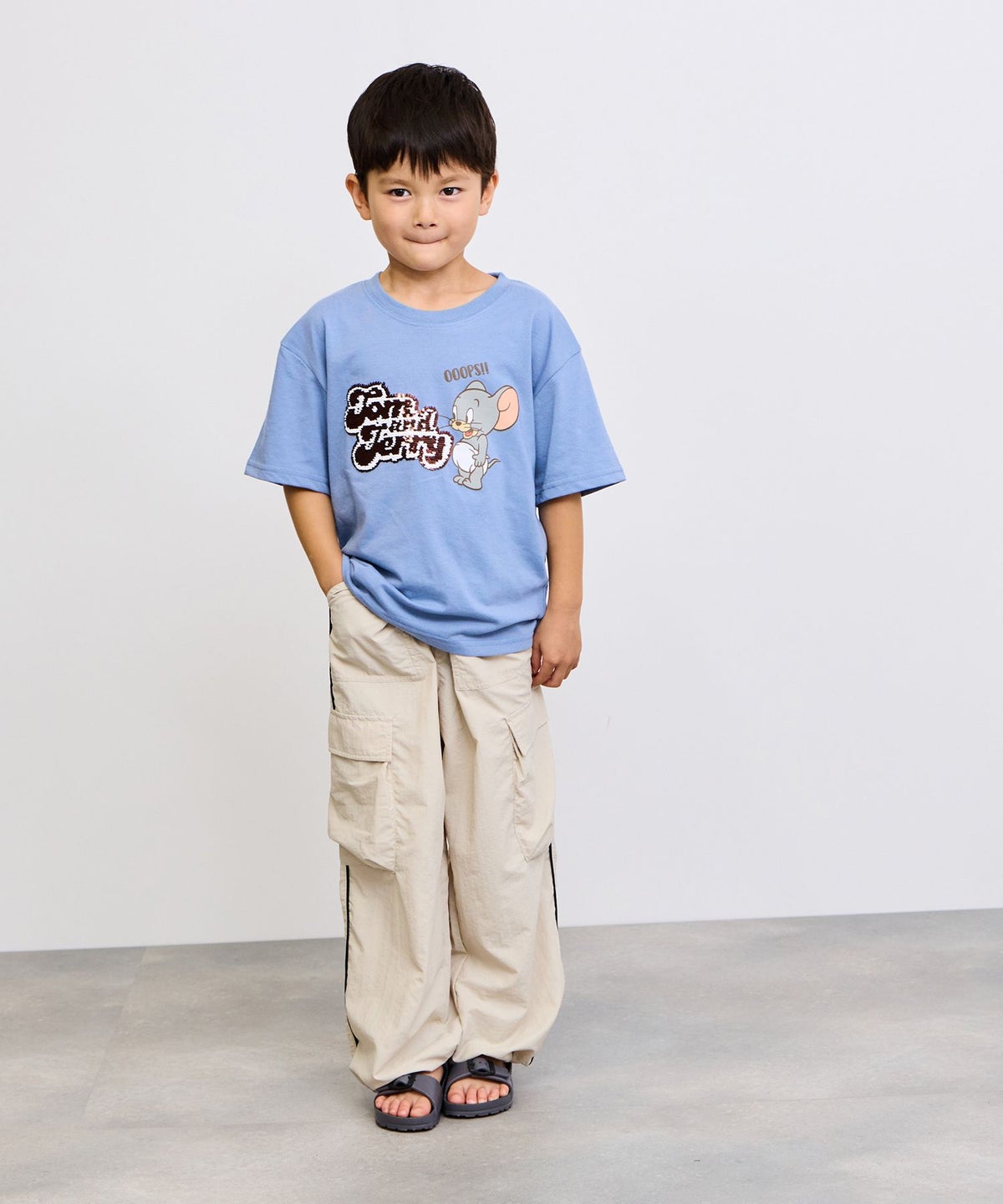 NAVY ナイロンカーゴパンツ キッズ