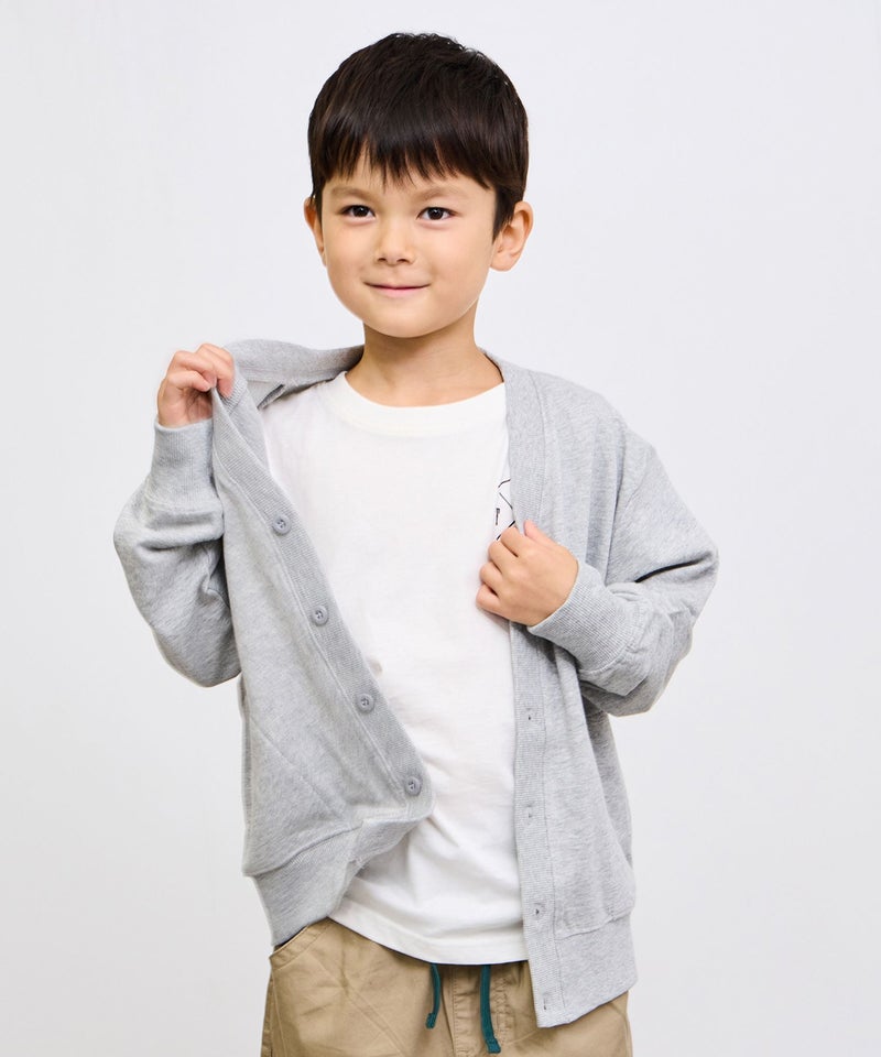 NAVY  ミニ裏毛カーディガン キッズ商品画像-1