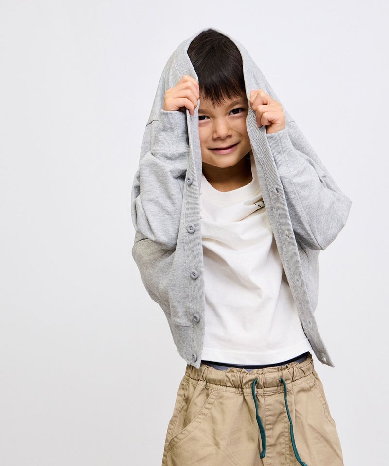 NAVY  ミニ裏毛カーディガン キッズ商品画像-5