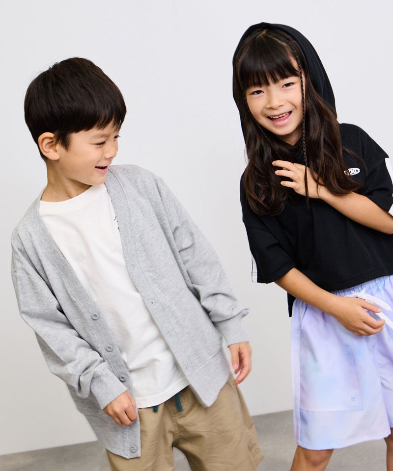 NAVY  ミニ裏毛カーディガン キッズ商品画像-12