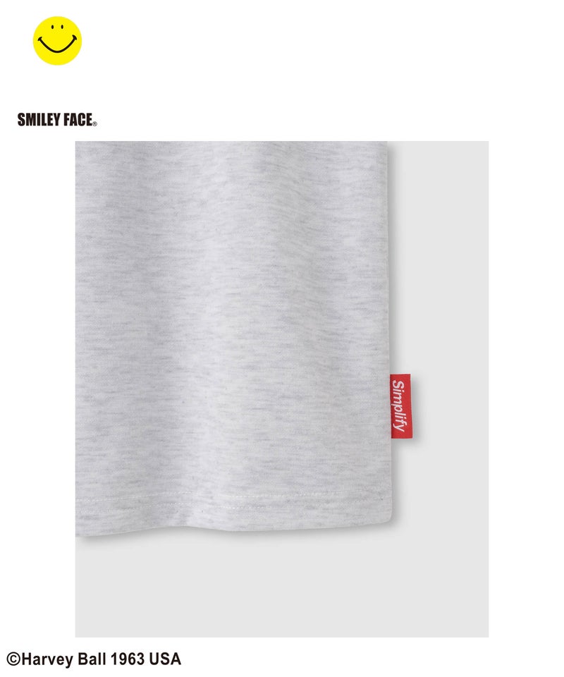 Simplify スマイリーフェイス バックプリント ビッグTシャツ キッズ メール便 対応商品商品画像-7