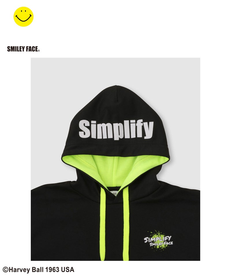 Simplify スマイリーフェイス ペイントグラフィック ダンボールニット 半袖パーカー キッズ商品画像-8