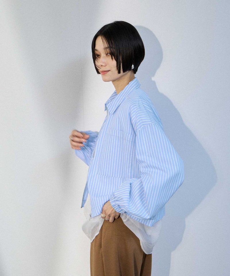 [期間限定価格]milli de l'air  ストライプスイングトップシャツ レディース商品画像-4