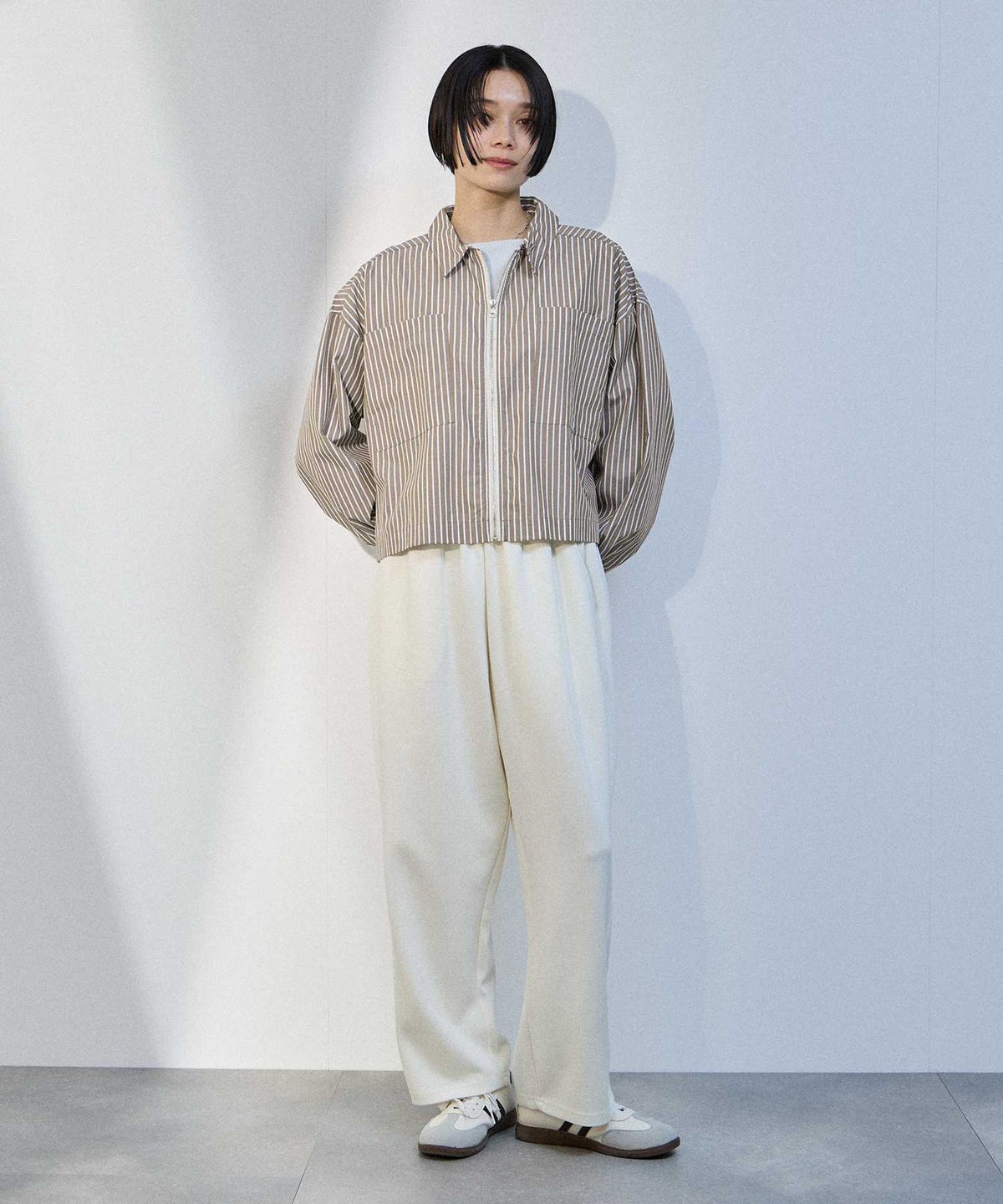 milli de l'air ストライプスイングトップシャツ レディース