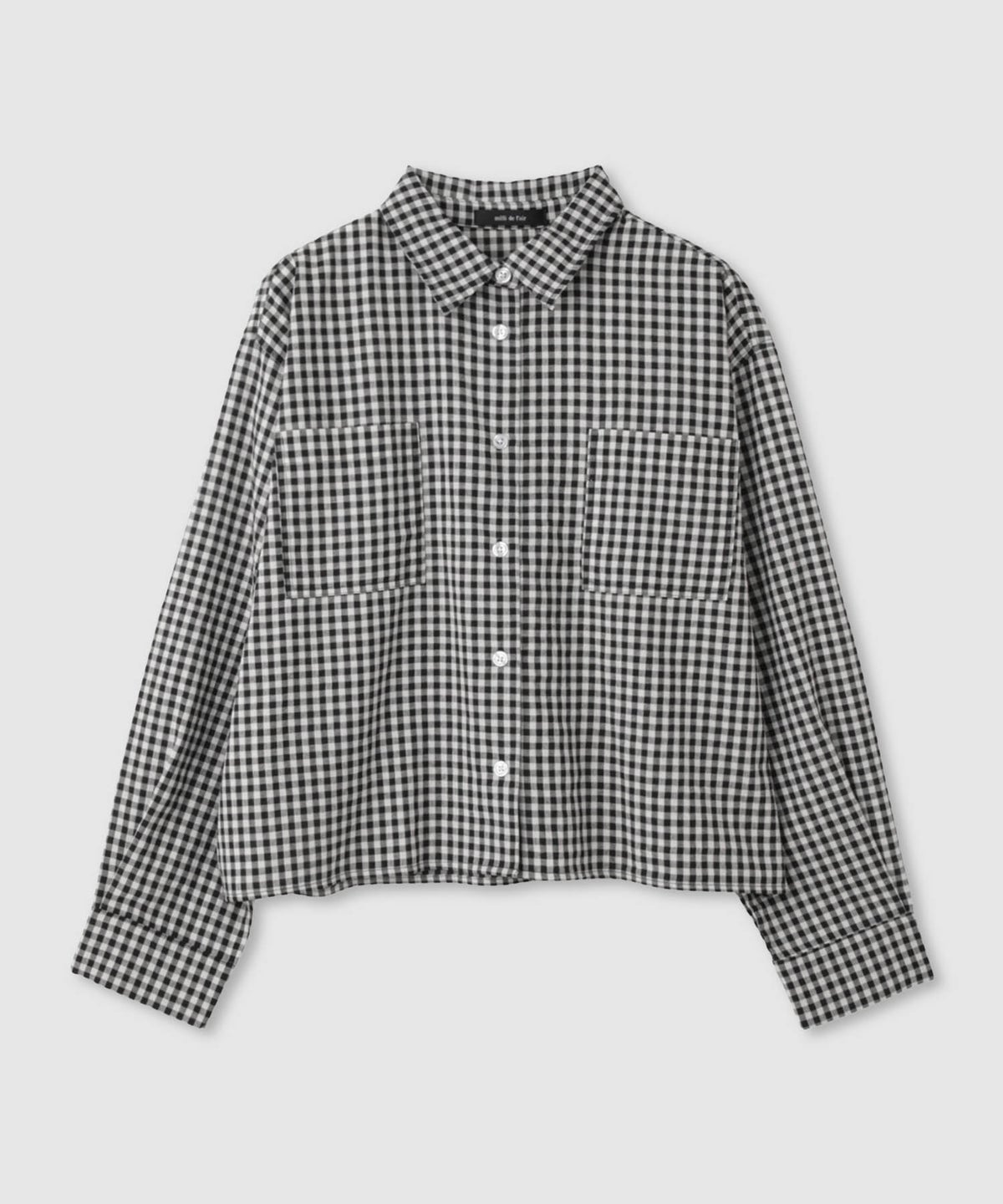 milli de l'air ギンガムチェッククロップドシャツ レディース