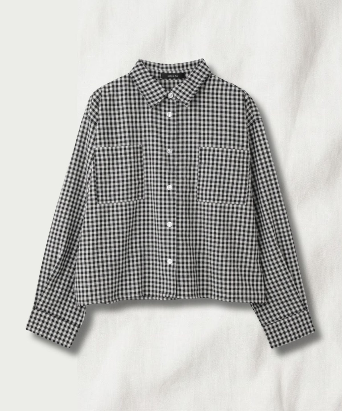 milli de l'air ギンガムチェッククロップドシャツ レディース
