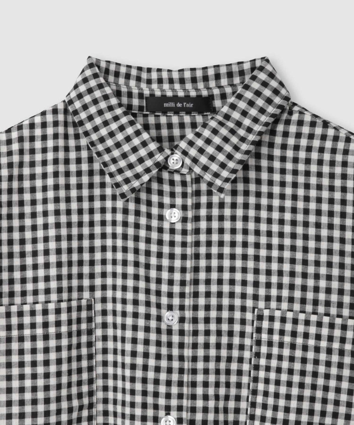 milli de l'air ギンガムチェッククロップドシャツ レディース