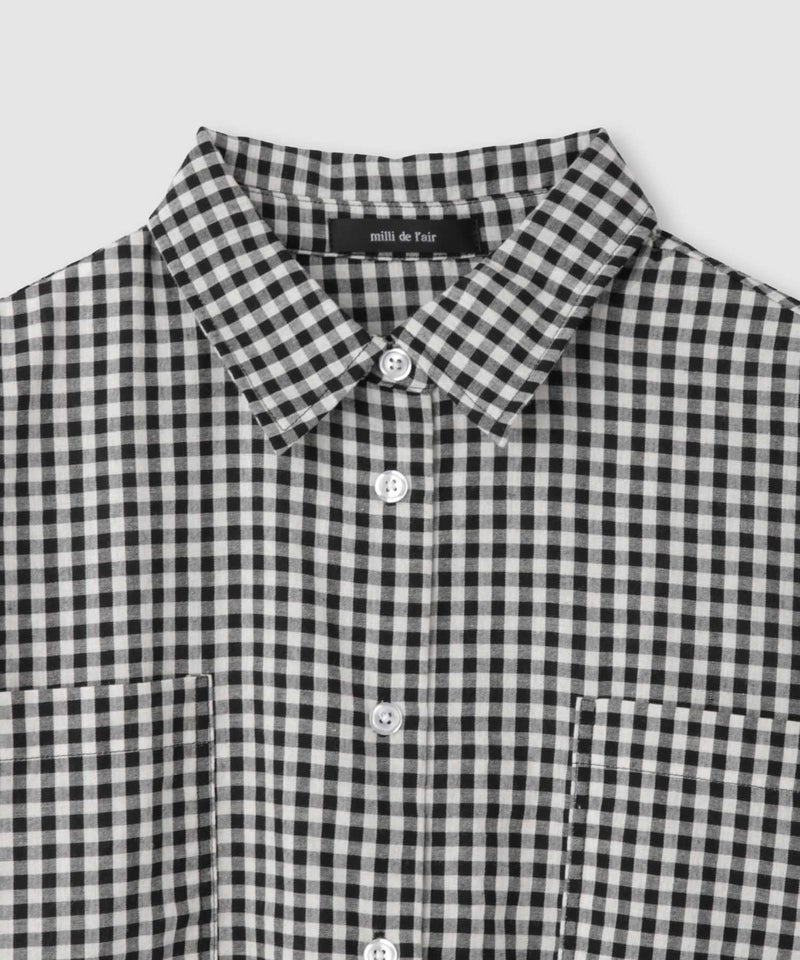 milli de l'air ギンガムチェッククロップドシャツ レディース商品画像-4