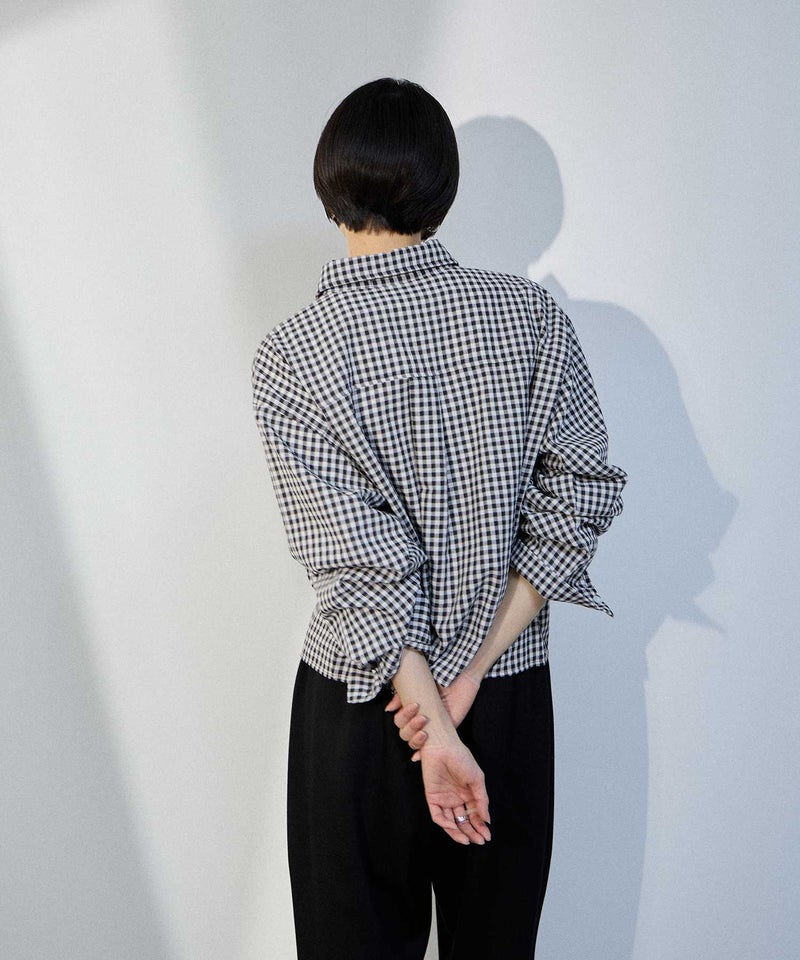 [期間限定価格]milli de l'air  ギンガムチェッククロップドシャツ レディース商品画像-5