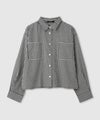milli de l'air ギンガムチェッククロップドシャツ レディース