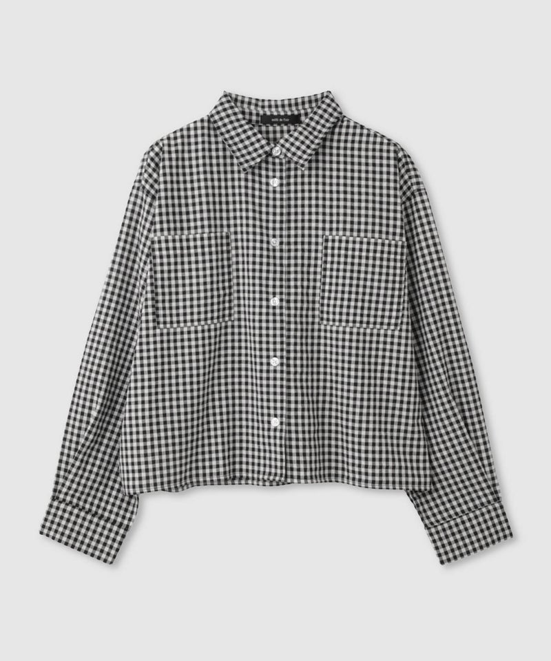 [期間限定価格]milli de l'air  ギンガムチェッククロップドシャツ レディース商品画像-12