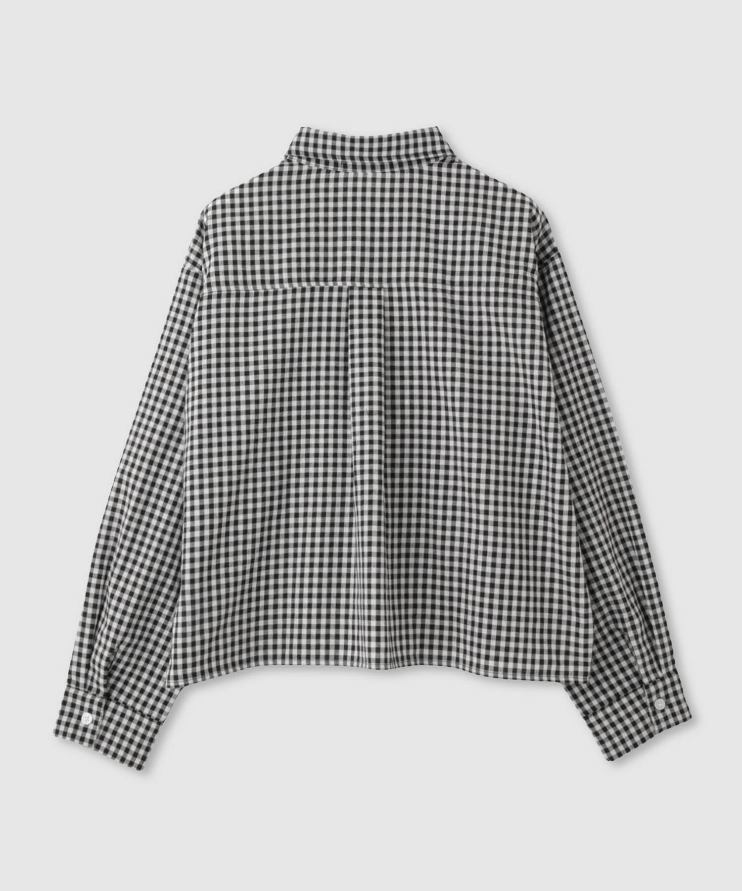milli de l'air ギンガムチェッククロップドシャツ レディース