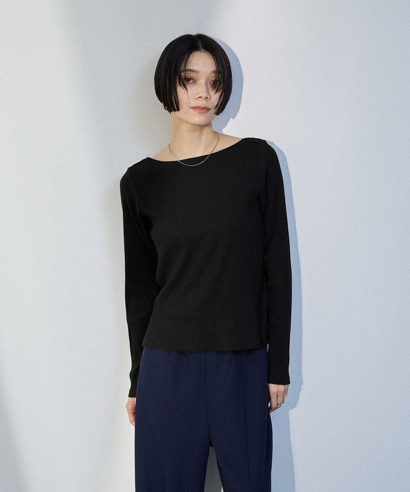 [期間限定価格]milli de l'air  テレコレイヤーボートネックプルオーバー レディース ネコポス 対応商品商品画像-5