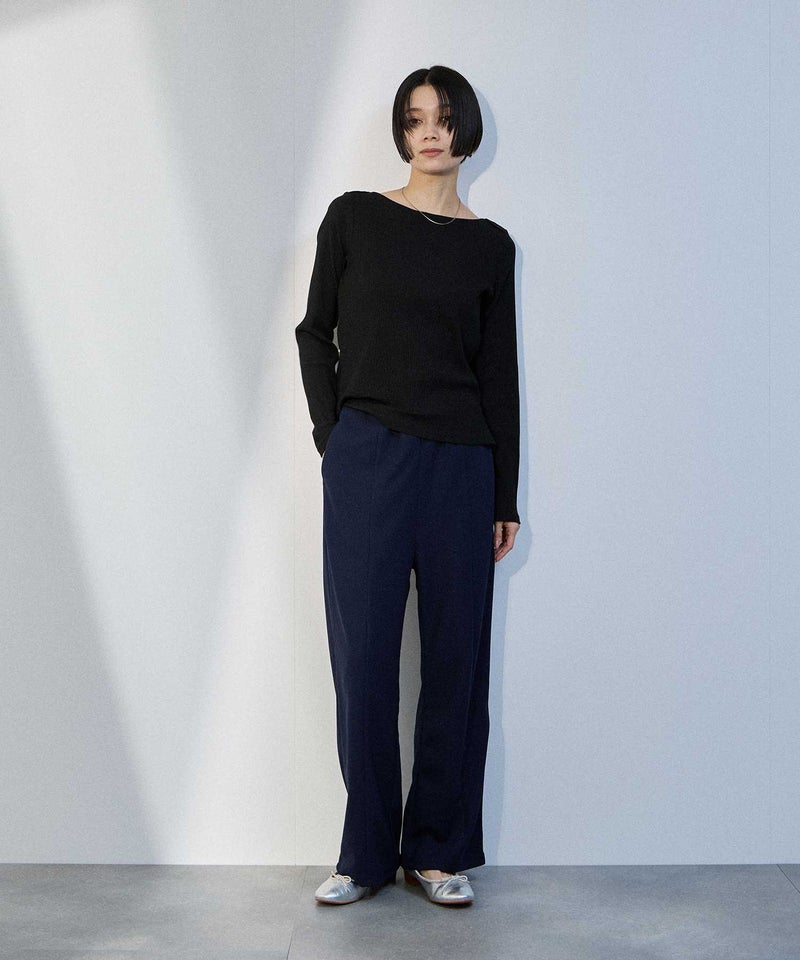 [期間限定価格]milli de l'air  テレコレイヤーボートネックプルオーバー レディース ネコポス 対応商品商品画像-6