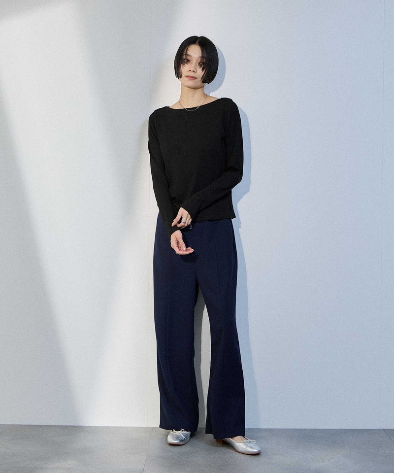 [期間限定価格]milli de l'air  テレコレイヤーボートネックプルオーバー レディース ネコポス 対応商品商品画像-7