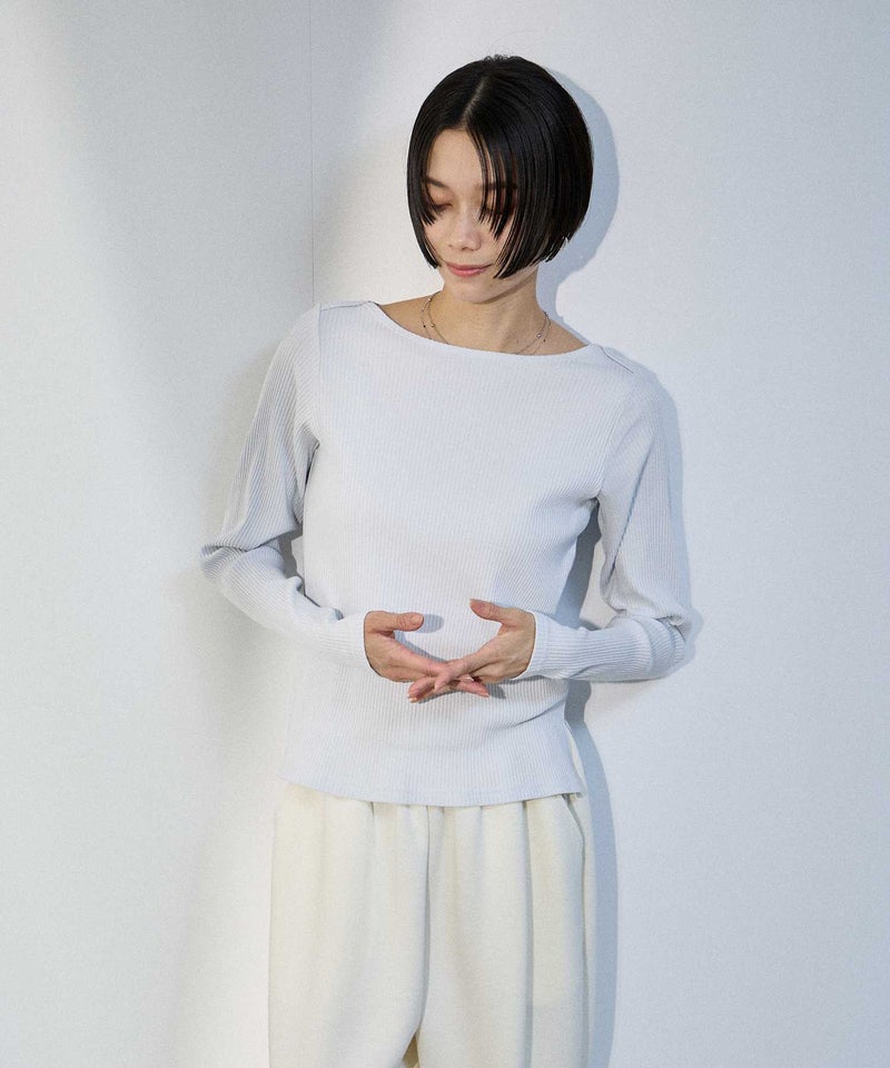 [期間限定価格]milli de l'air  テレコレイヤーボートネックプルオーバー レディース ネコポス 対応商品商品画像-11