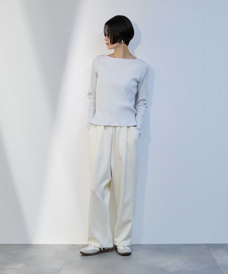 [期間限定価格]milli de l'air  テレコレイヤーボートネックプルオーバー レディース ネコポス 対応商品商品画像-16