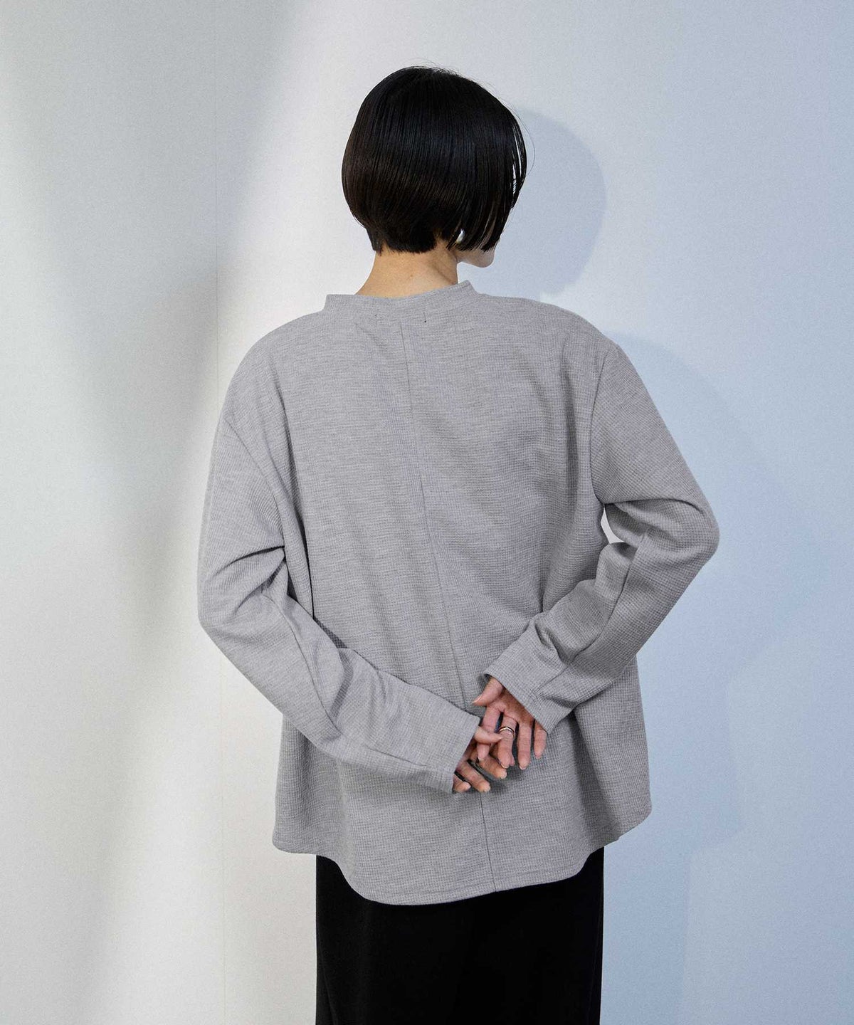 milli de l'air ワッフルヘンリーネックプルオーバー レディース メール便 対応商品