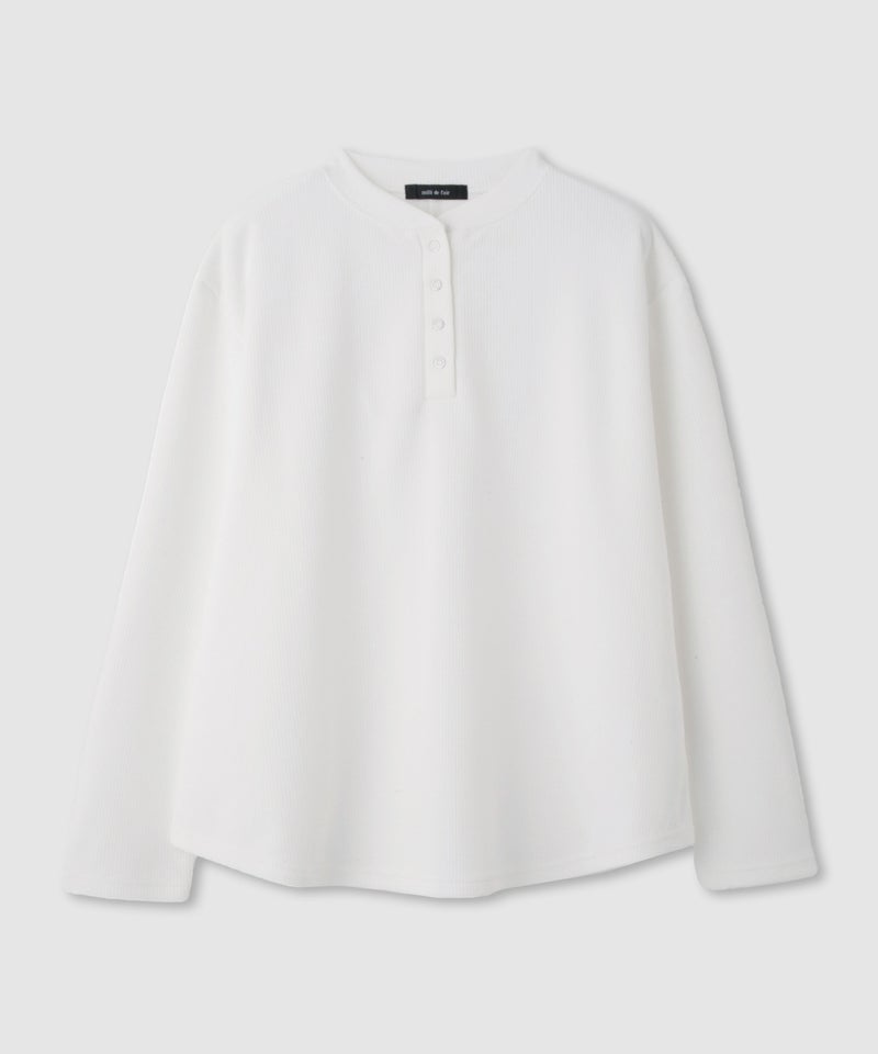 [期間限定価格]milli de l'air  ワッフルヘンリーネックプルオーバー レディース ネコポス 対応商品商品画像-17