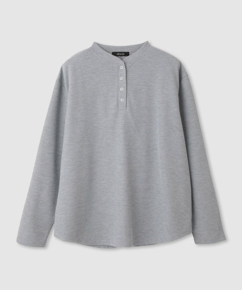 [期間限定価格]milli de l'air  ワッフルヘンリーネックプルオーバー レディース ネコポス 対応商品商品画像-18