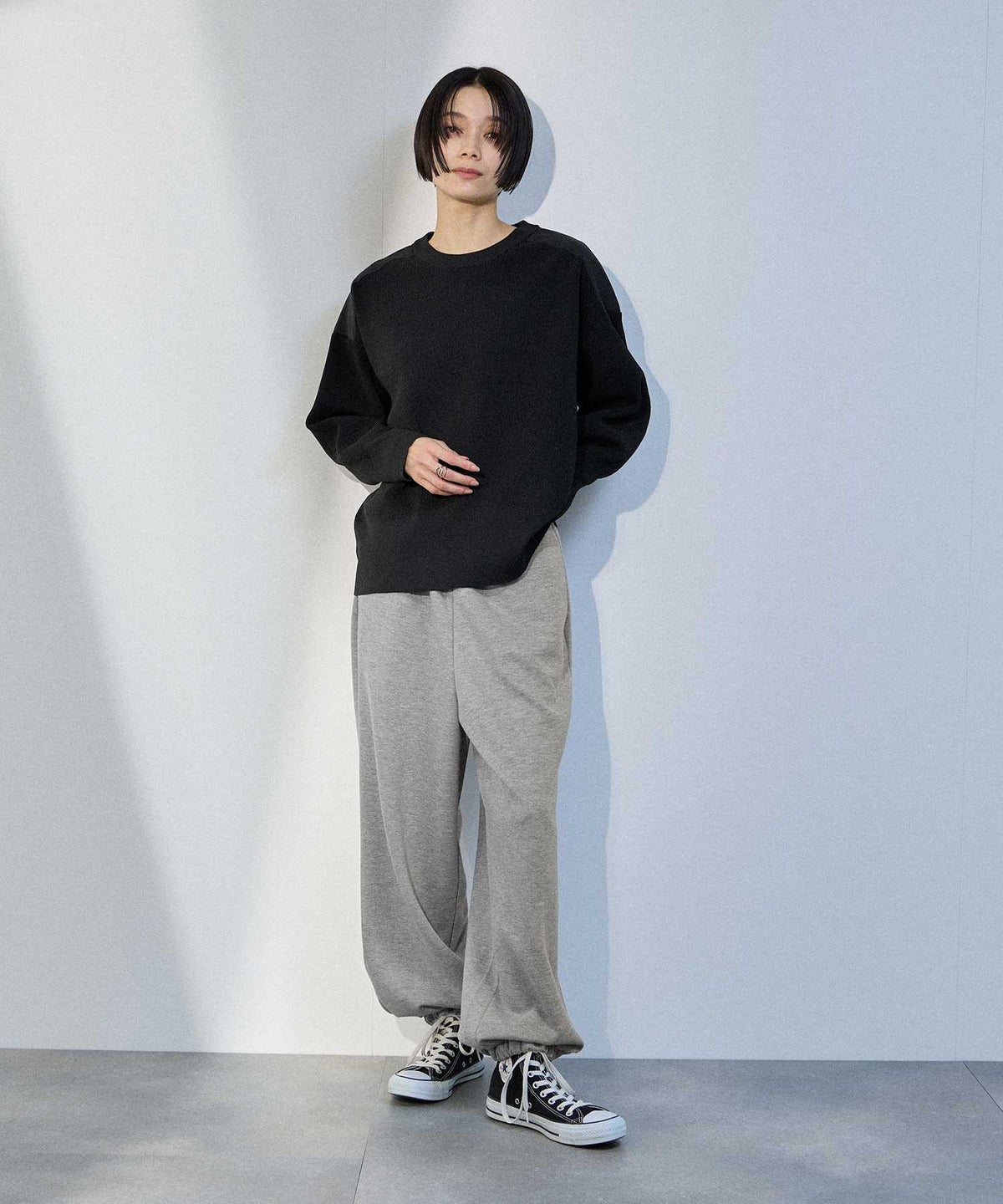 milli de l'air ショルダーアクセントニットプルオーバー レディース