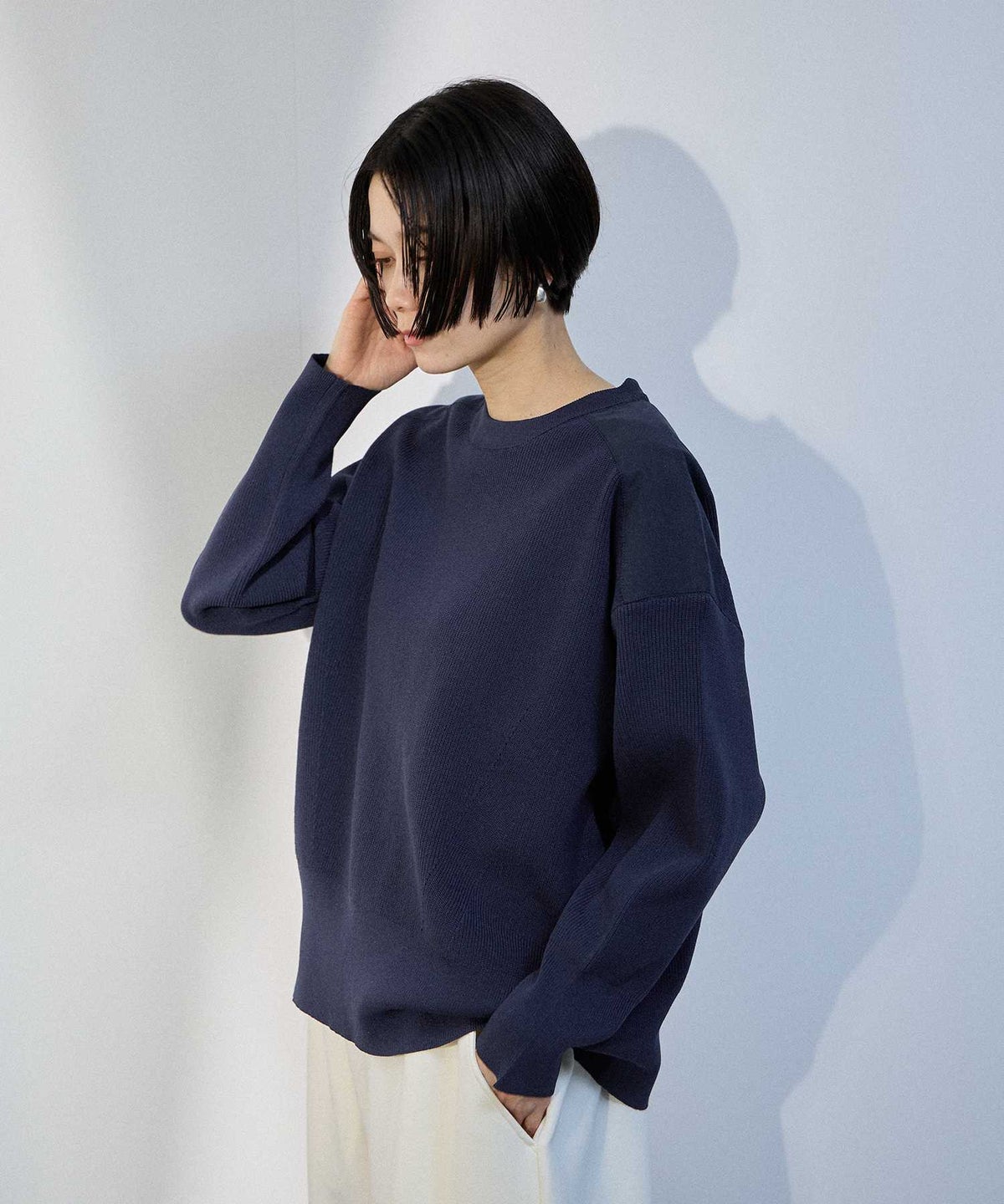 milli de l'air ショルダーアクセントニットプルオーバー レディース