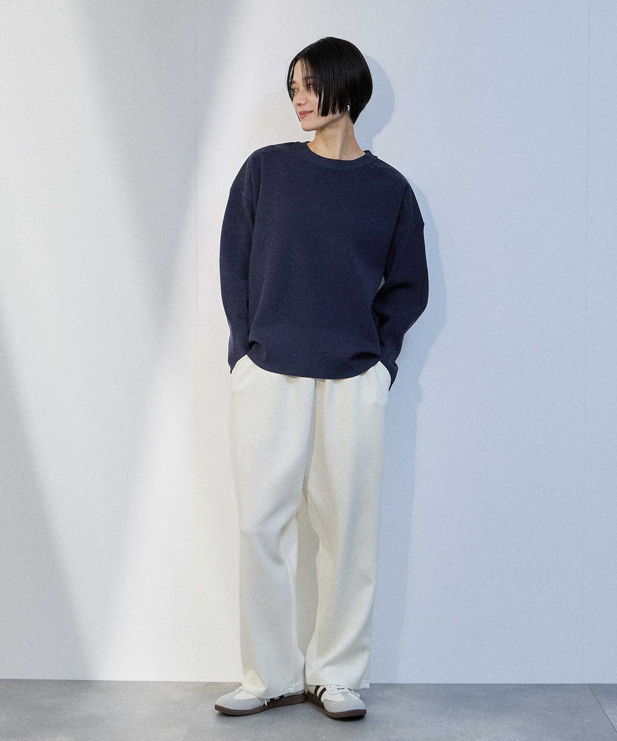 milli de l'air ショルダーアクセントニットプルオーバー レディース