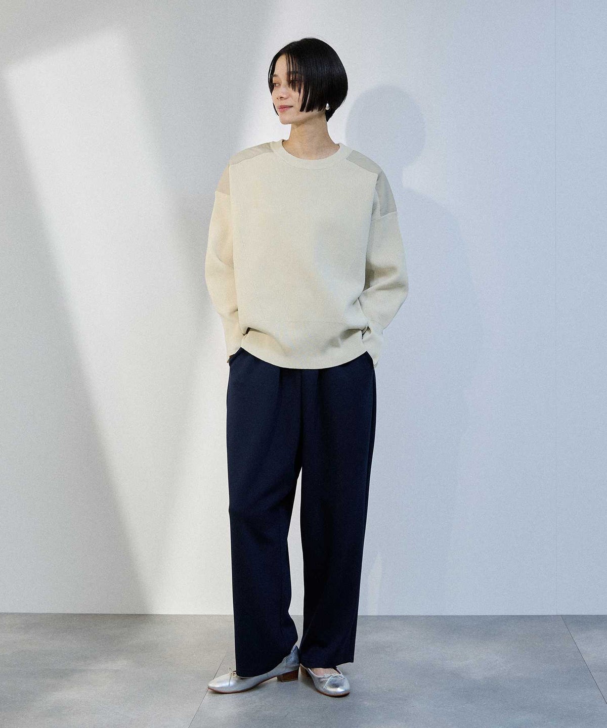 milli de l'air ショルダーアクセントニットプルオーバー レディース