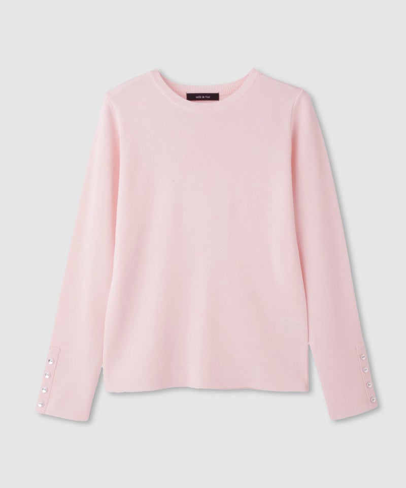 milli de l'air 袖口ボタンリブニットプルオーバー レディース商品画像-1