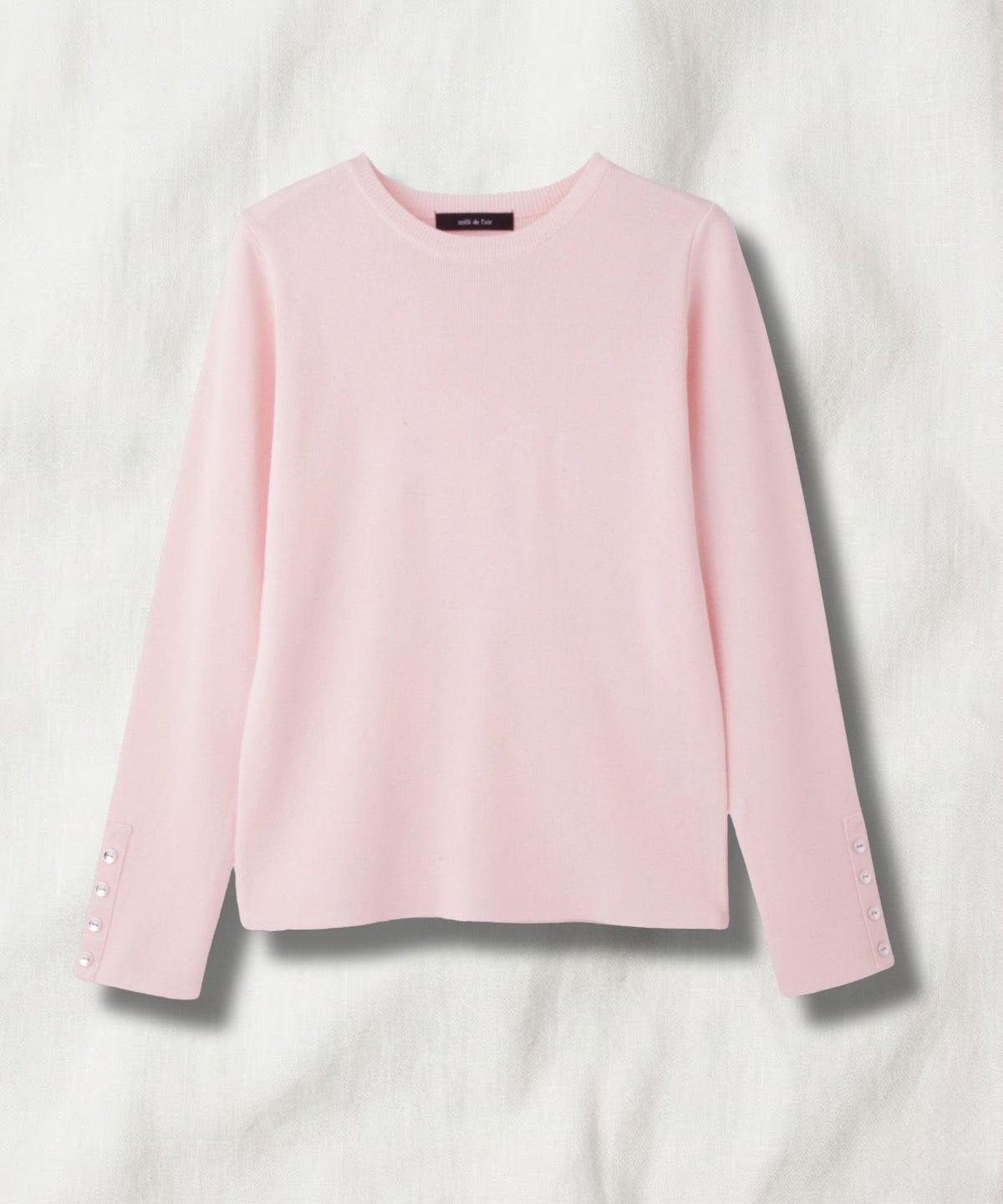 milli de l'air 袖口ボタンリブニットプルオーバー レディース