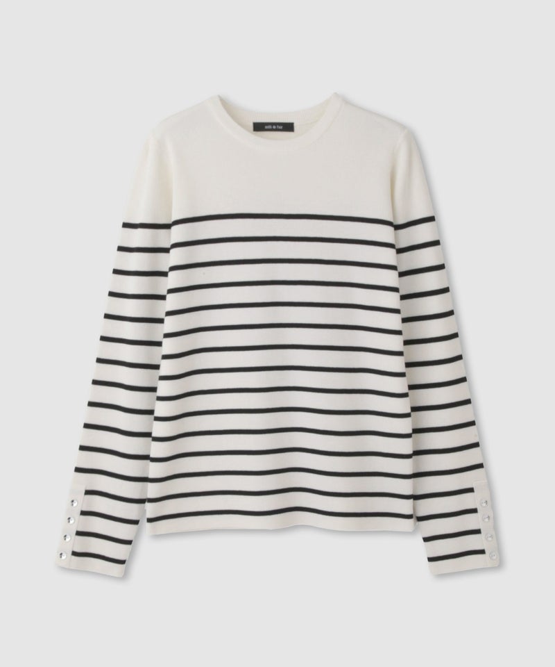 milli de l'air 袖口ボタンリブニットプルオーバー レディース商品画像-2