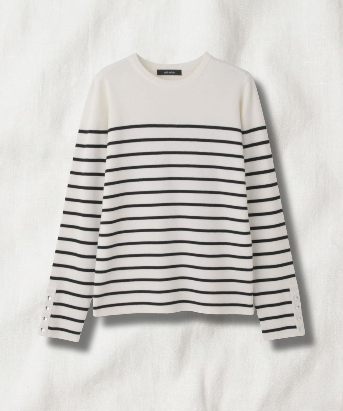 milli de l'air 袖口ボタンリブニットプルオーバー レディース